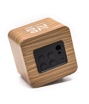 NB NOIZZYBOX Cube XS Bamboo Premium Wood Finish Portable Wireless Bluetooth Speaker
