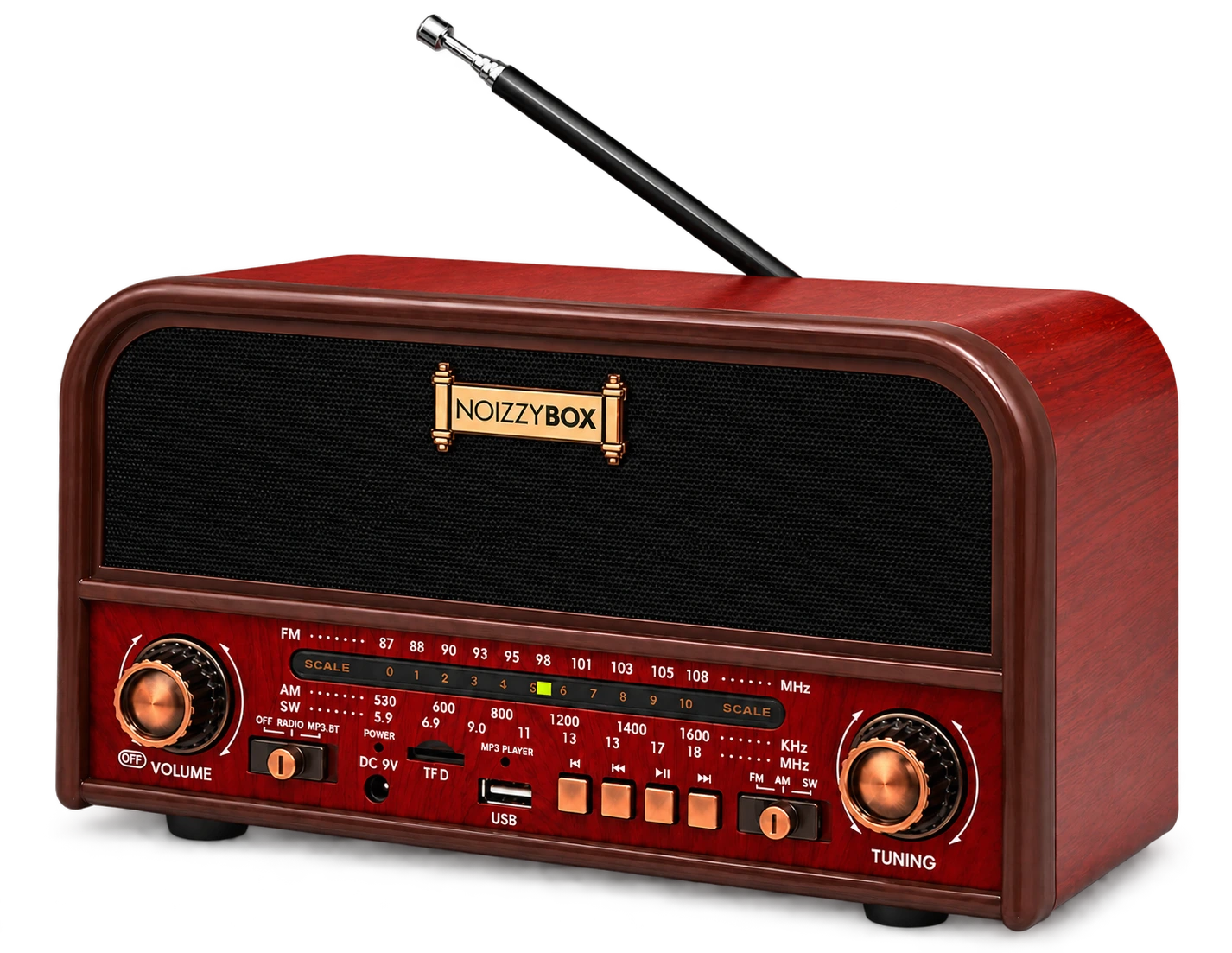 NOIZZYBOX Retro XL, front three-quarter view from the left